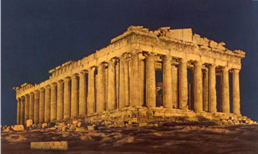 Parthenon at night